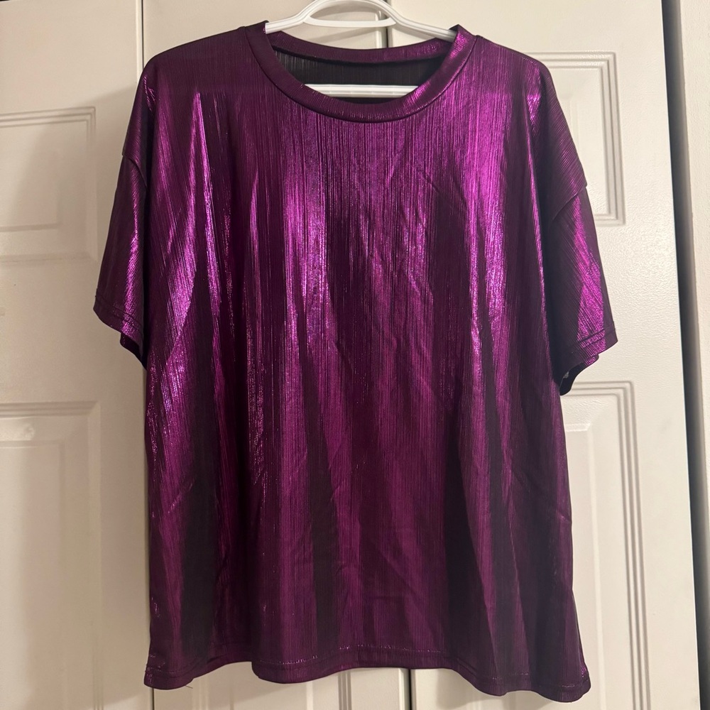 Shiny Metallic Purple T-Shirt